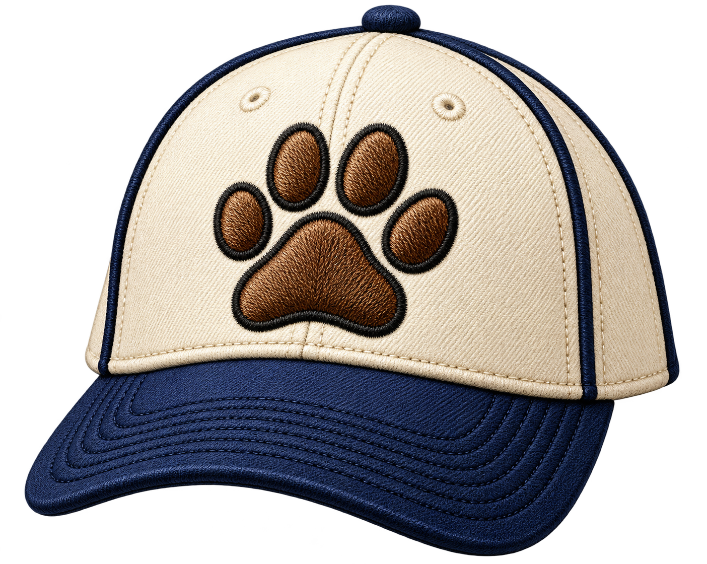 Embroidered paw print cap